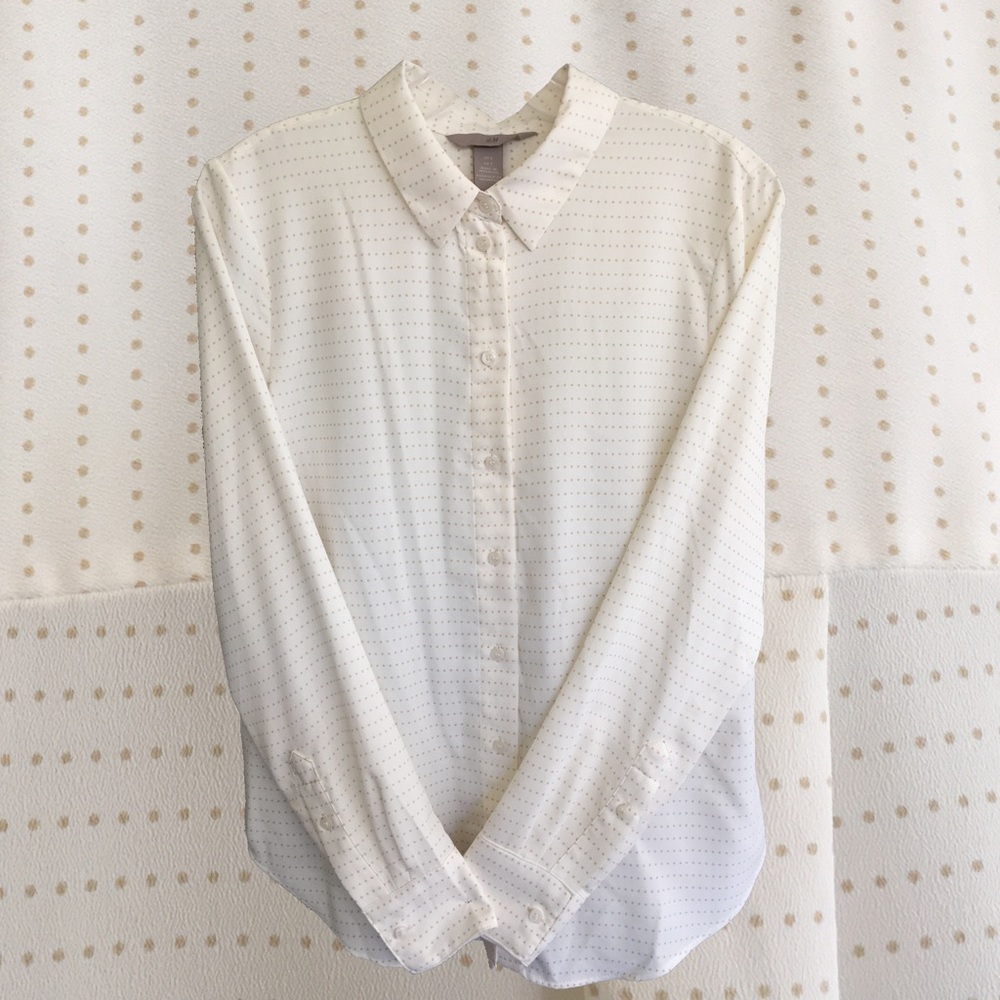 H&M Crêped Blouse with Micro Polka Dots